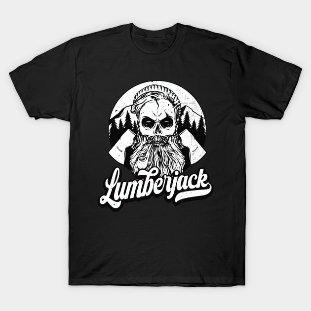 Lumberjack Skull Logger vintage Woodcutter T-Shirt by Foxxy Merch